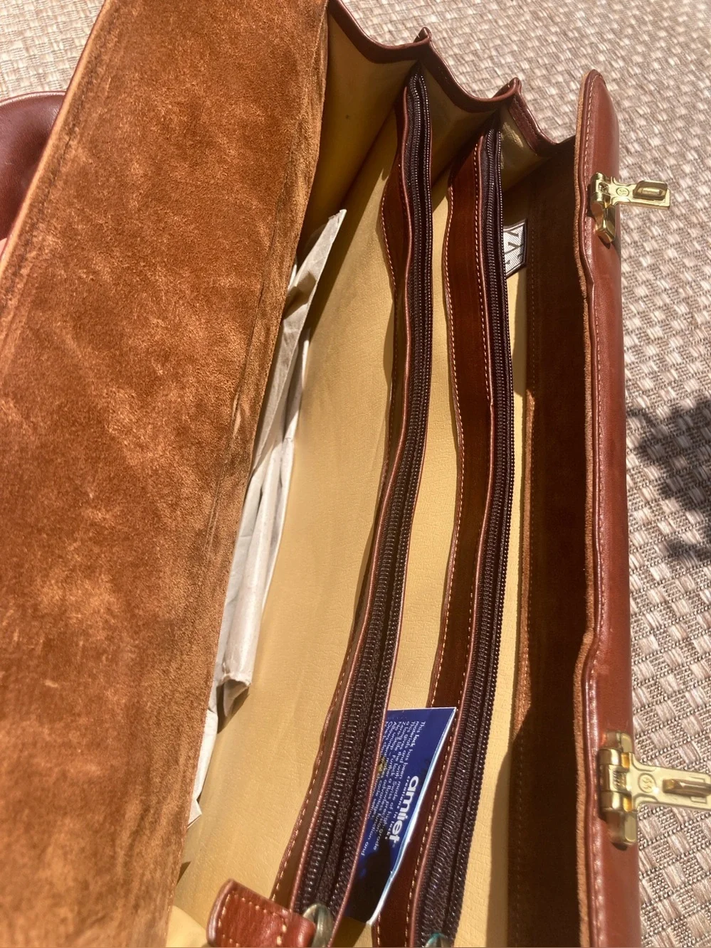 ZHHZ Leather Briefcase/Laptop Bag with Combination Locks